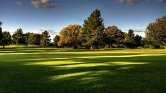 Clouds landscapes nature trees grass wallpaper