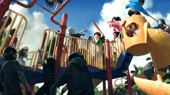 Comics zombies children wallpaper