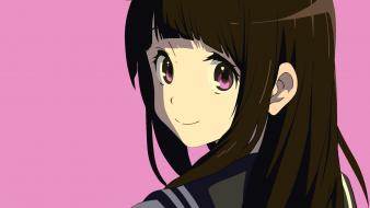 Faces looking back black hyouka chitanda eru wallpaper
