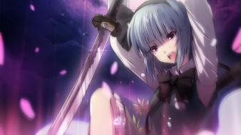 Katana weapons konpaku youmu short hair swords wallpaper
