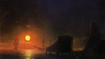 Landscapes artwork ivan aivazovsky russian sea beach wallpaper