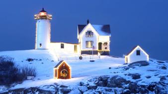Landscapes nature snow buildings wallpaper