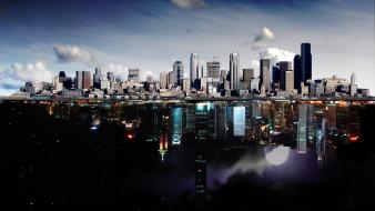 Light cityscapes night day den wallpaper