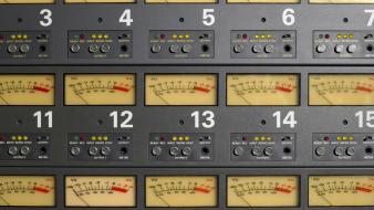 Music studio mixing tables sound level meter wallpaper