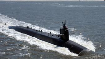 Ocean submarine ships sea wallpaper