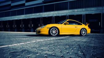 Porsche cars artwork 911 gt3 yellow wallpaper