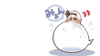 Short hair white gray myon simple background wallpaper