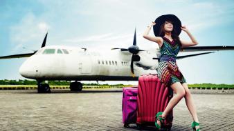 Snsd asians korean k-pop travel luggages hats wallpaper