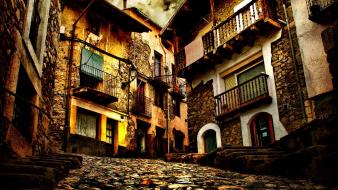 Streets houses low-angle shot wallpaper