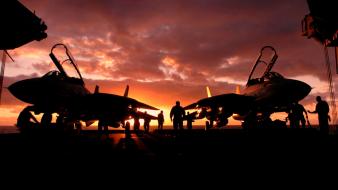 Sunset aircraft carriers aviation wallpaper