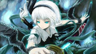 Video games touhou konpaku youmu short hair white wallpaper
