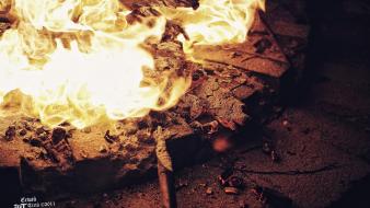 Women artistic bonfire wallpaper