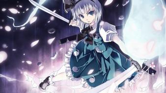 Youmu short hair white band swords ornaments wallpaper
