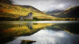 Castles trees ruins scotland lakes kilchurn castle wallpaper