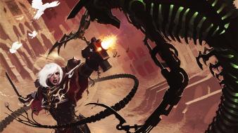 Action sisters of battle birds warhammer 40,000 wallpaper