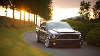 Black cars roads ford mustang wallpaper