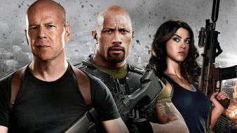 Bruce willis adrianne palicki dwayne johnson retaliation wallpaper