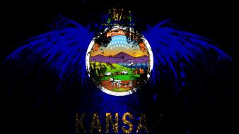 Eagles hawk flags usa kansas state wallpaper