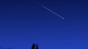 Nature night shooting star wallpaper