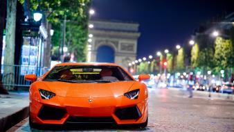 Paris cars france lamborghini aventador cities wallpaper