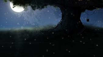 Steam valve corporation trees night moon wallpaper