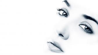 Women close-up white background wallpaper