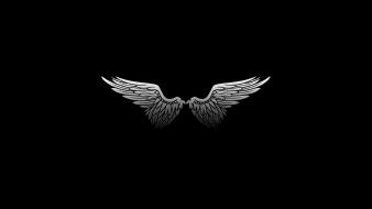 Angels wings black minimalistic simple background wallpaper