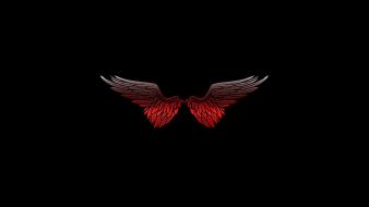 Angels wings black minimalistic simple wallpaper