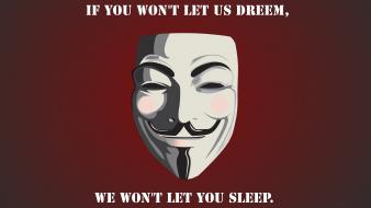 Anonymous text typography dreams revenge red background final wallpaper