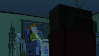 Apartments television armchair philip j. fry nineties wallpaper