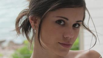 Brunettes women close-up little caprice faces wallpaper