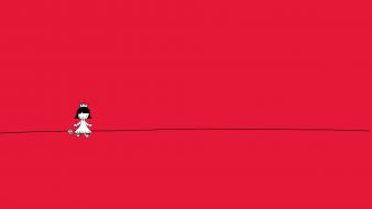 Crowns minimalistic red background wallpaper