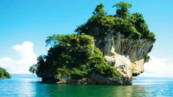 Dominican republic national park clouds green islands wallpaper