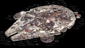 Fantasy art millenium falcon schematic science fiction wallpaper