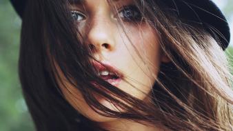 Hats faces hair in face anastasy dudrina wallpaper