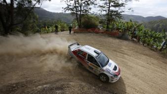Lancer evolution wrc rally car narrow road wallpaper