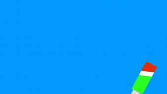 Minimalistic computers usb solid cyan simple wallpaper