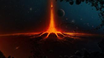 Outer space planets spaceships asteroids halo 4 wallpaper