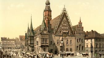 Poland palace breslau, wrocław old photo photography wallpaper