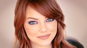 Women eyes redheads emma stone freckles smiling wallpaper
