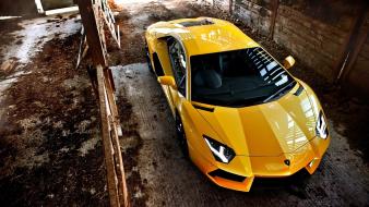 Yellow cars lamborghini aventador wallpaper