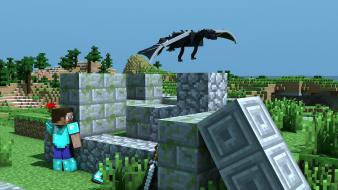 Dragons steve minecraft wallpaper