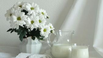 Flowers milk wallpaper