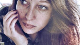 Hair freckles green eyes smiling kylie petrie wallpaper