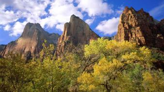 Landscapes nature utah national park zion three wallpaper