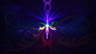 Light multicolor psychedelic digital art wallpaper