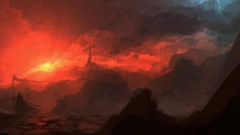 Light paintings fire real scenic digital art concept wallpaper