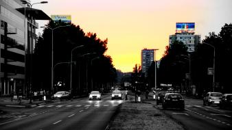 Sun shadows serbia vehicles cities rue beograd wallpaper