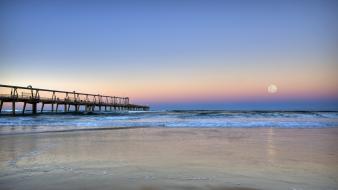 Sunset ocean landscapes nature beach moon australia sea wallpaper