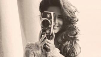 Tattoos women cameras cheryl cole smiley face faces wallpaper